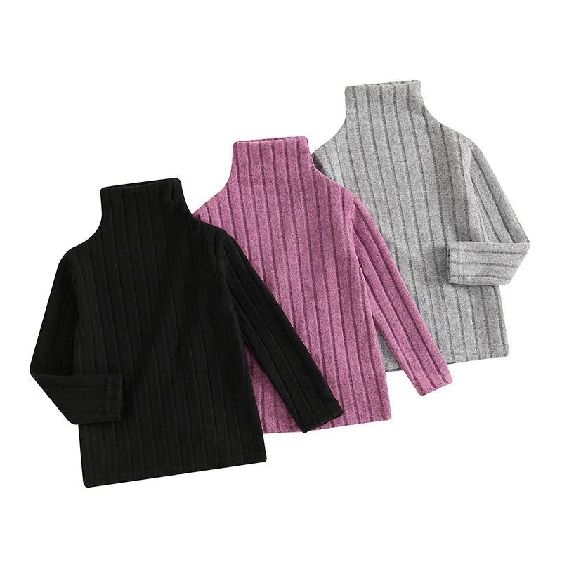 Girls Ribbed Turtleneck Sweater