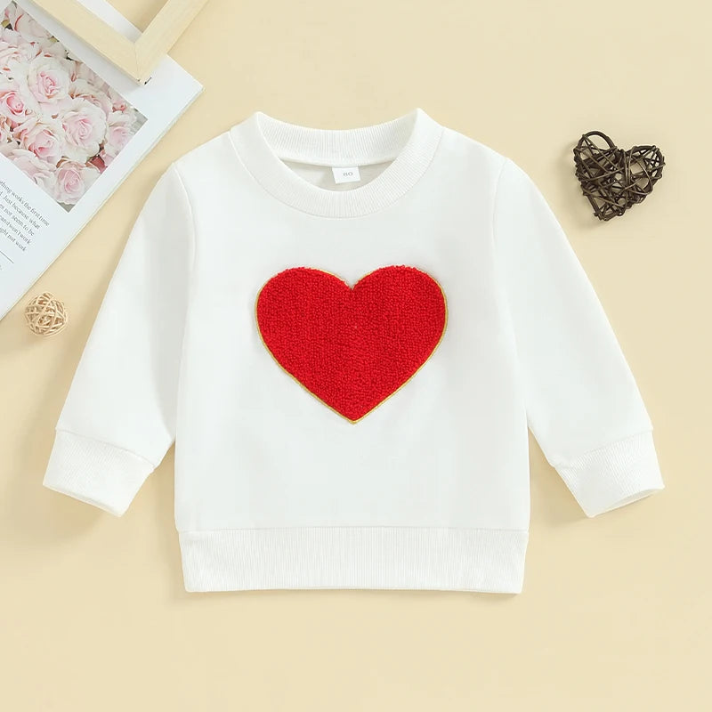 Felt Heart Embroidered Sweatshirt, Unisex