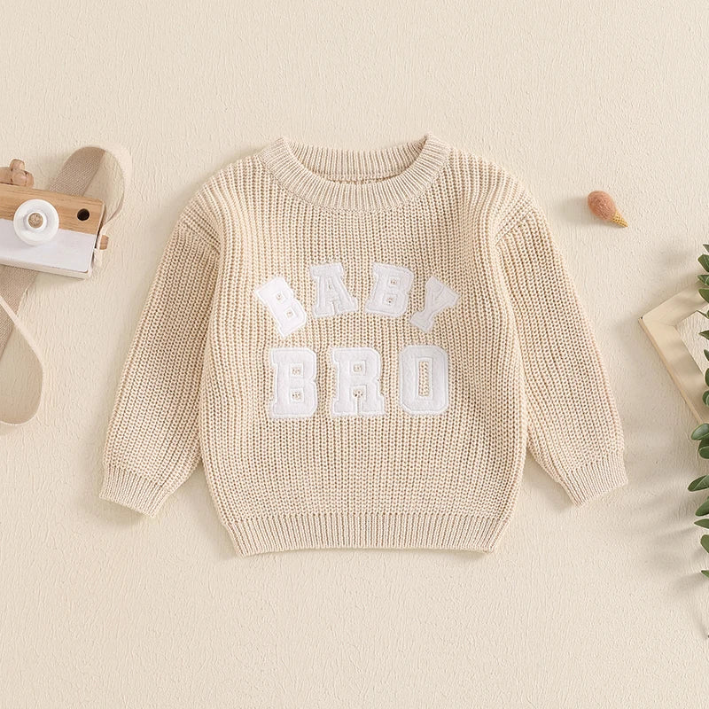 Baby Bro Embroidered Knit Sweater