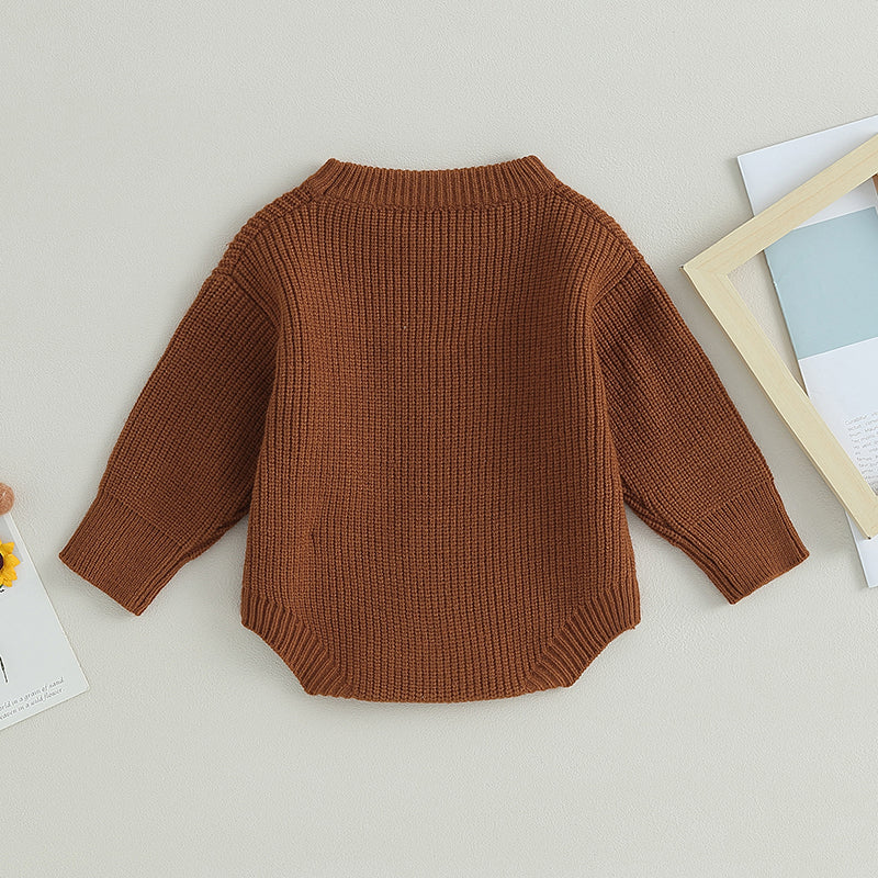 Girls Sis Knit Sweater Button Onesie