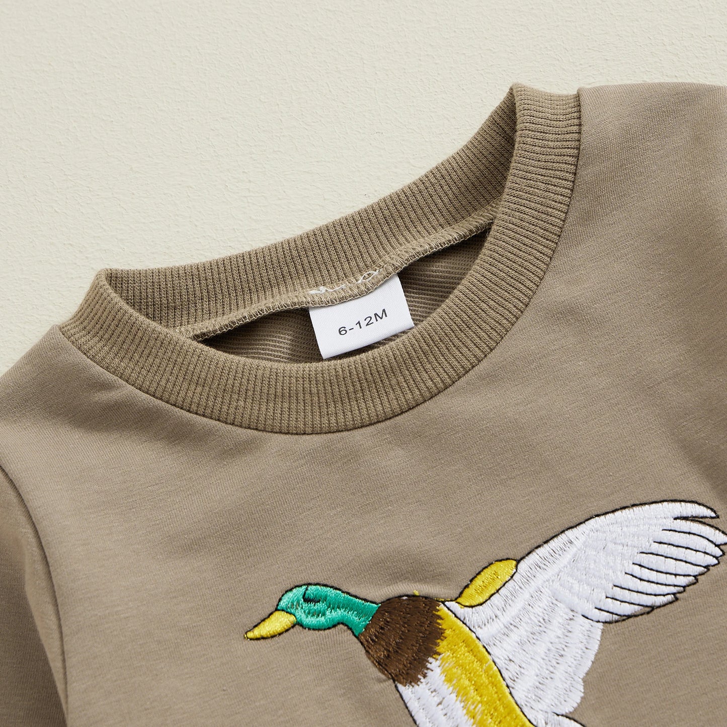 Boys Embroidered Duck Sweatshirt Top Set