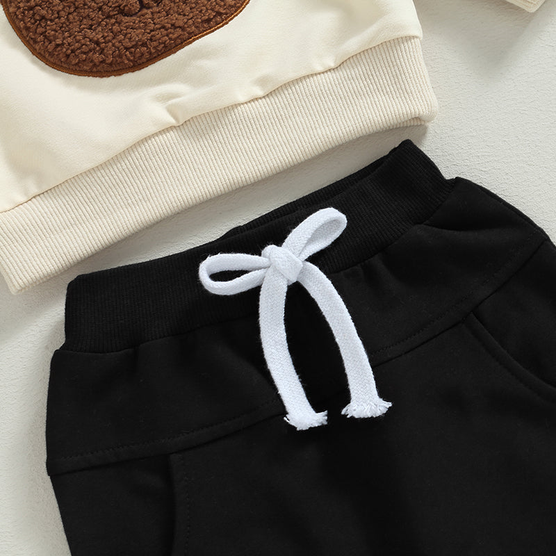 Boys Embroidered Bear Sweatshirt Pant Set