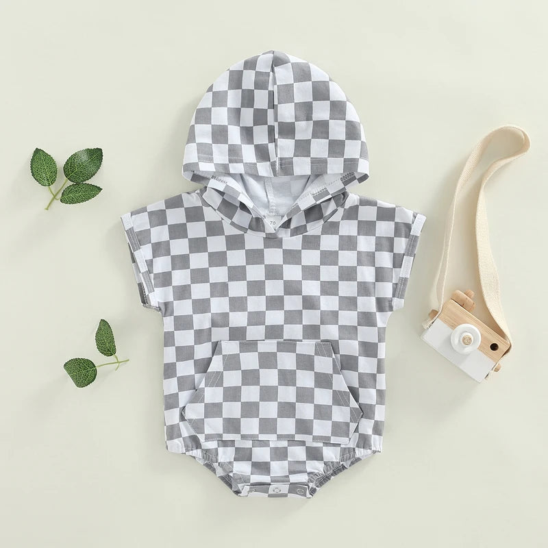 Boys Checkered Hooded Bubble