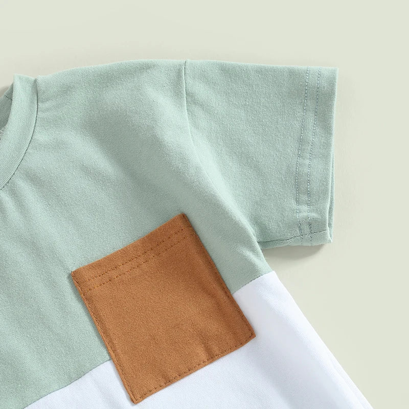 Boys Contrast Color Pocket Bubble
