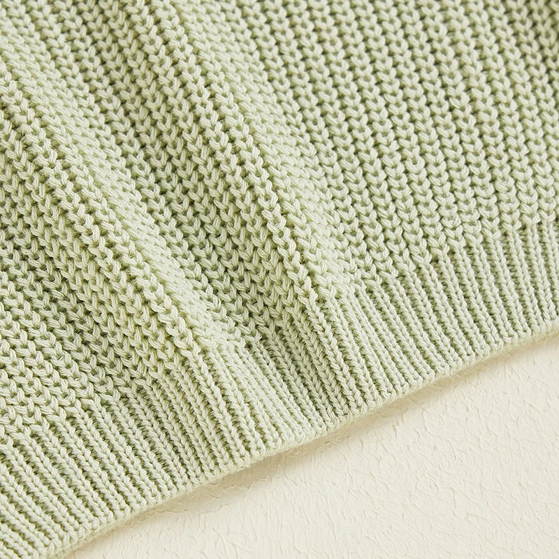 Girls Casual Solid Knit Sweater