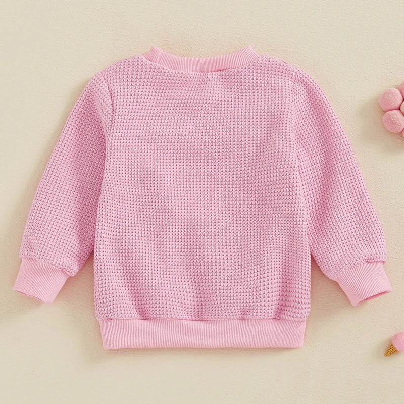 Girls Waffleknit Heart Shirt