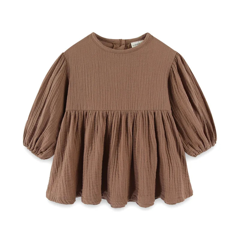 Girls Knee-Length Ruffle Dress