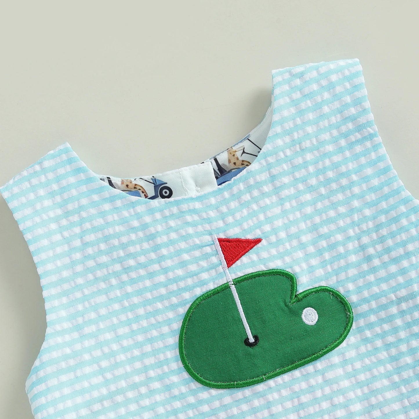 Girls Seersucker Golf Top and Ruffle Bloomers Set