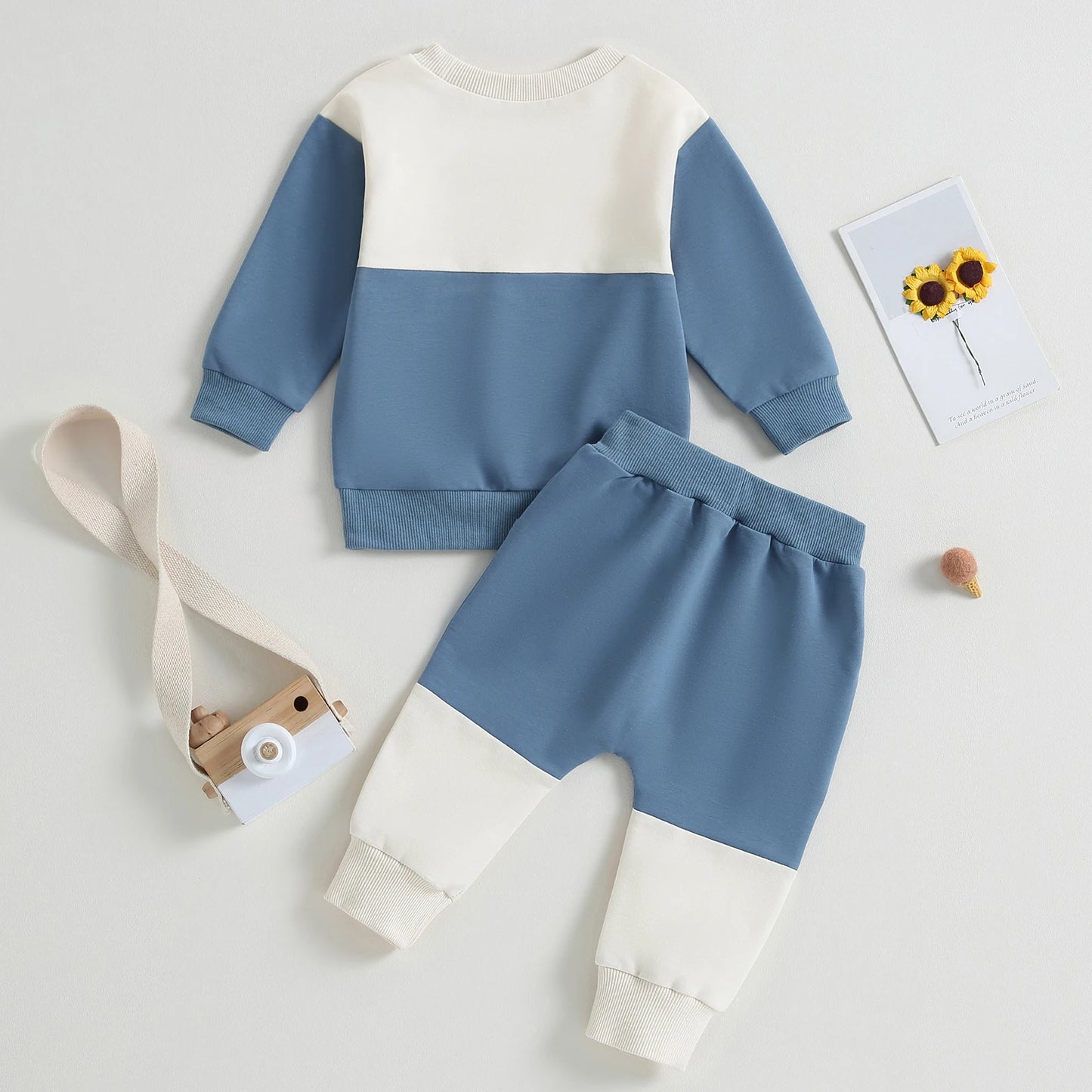 Boys Color Block Sweatshirt Set