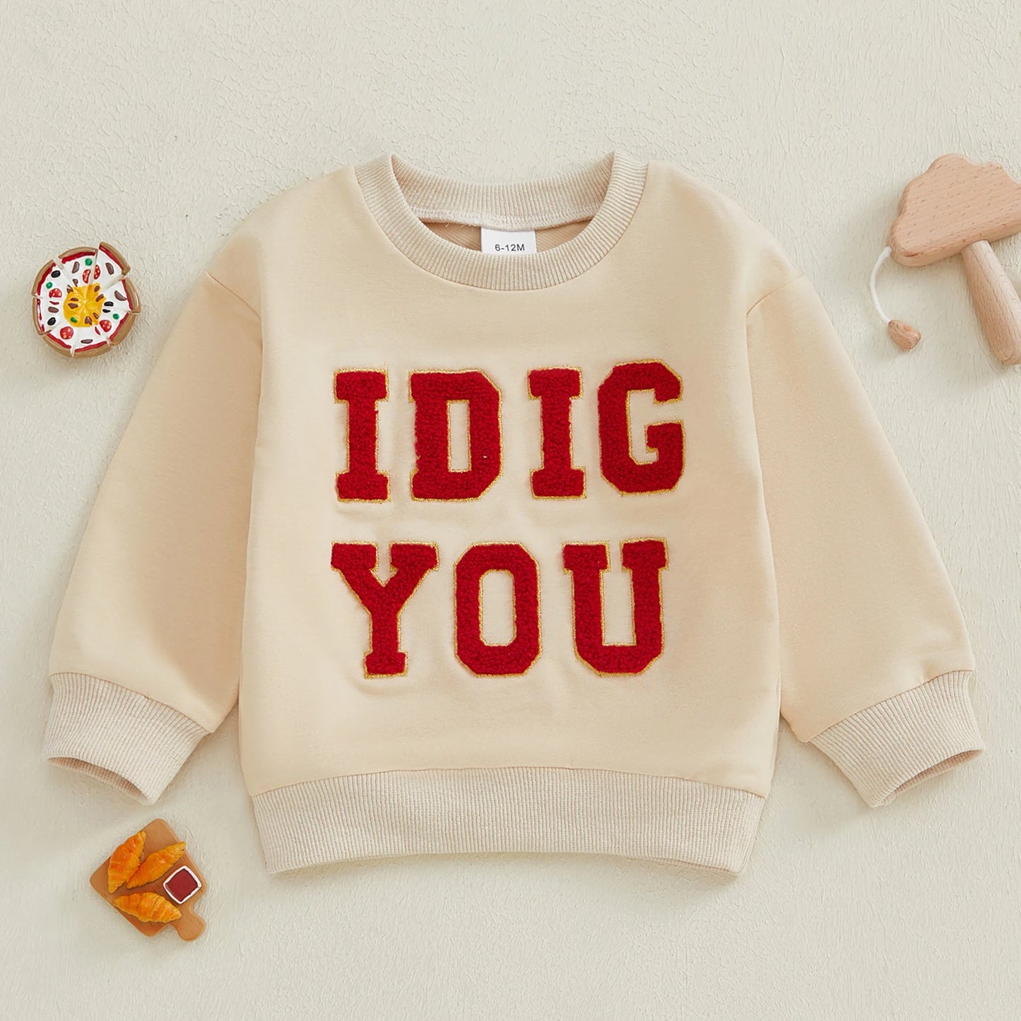 Boys Embroidered "I Dig You" or "Loads of Love" Sweatshirt