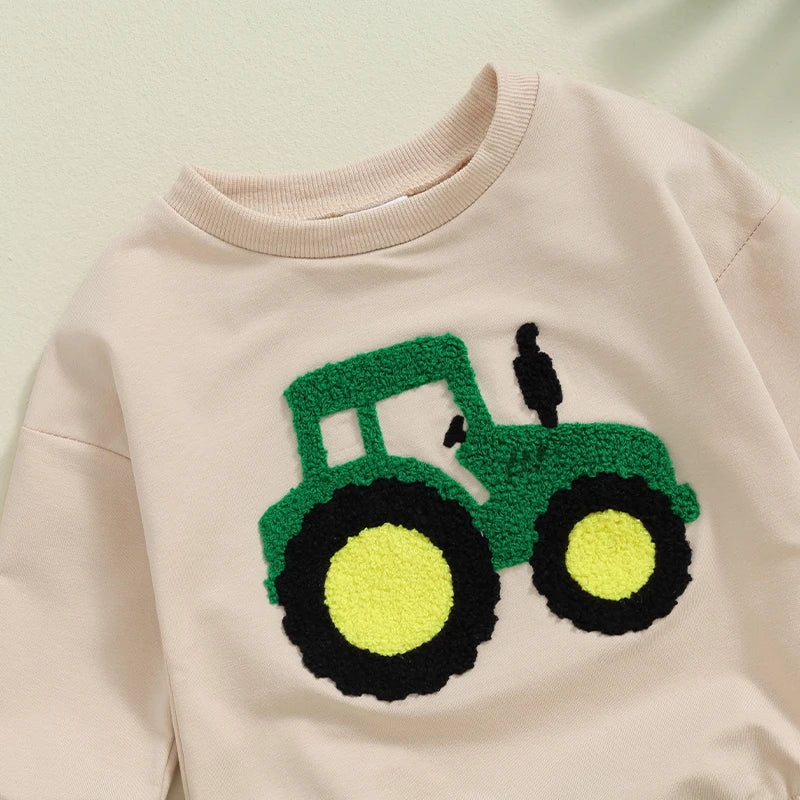 Boys Embroidered Tractor Bubble