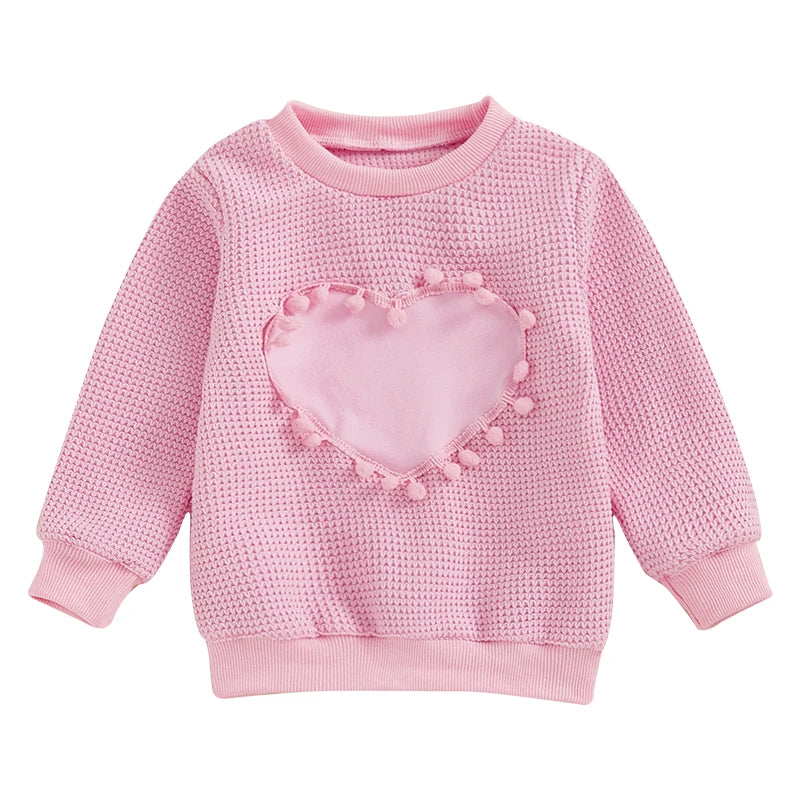 Girls Waffleknit Heart Shirt
