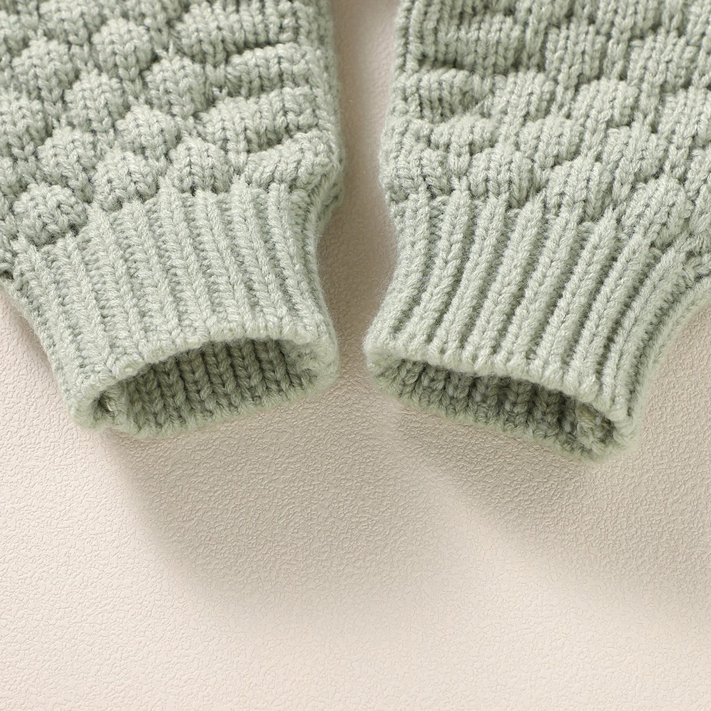Girls Warm Knitted Romper Hat Set
