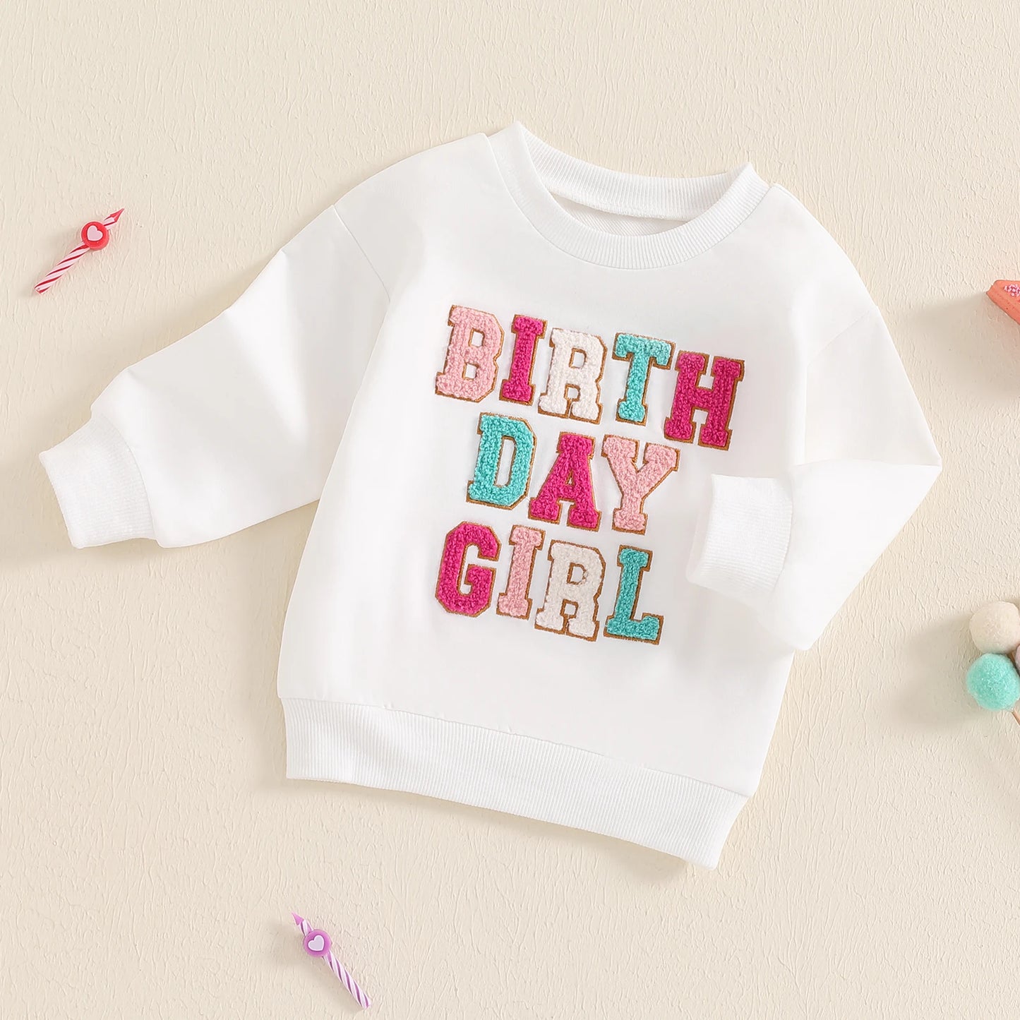 Birthday Girl Embroidered Sweatshirt
