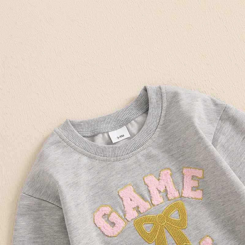 Girls Embroidered Ribbon Game Day Bubble