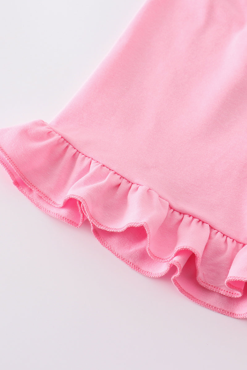 Girls Smocked Pink Cross and Bow Set