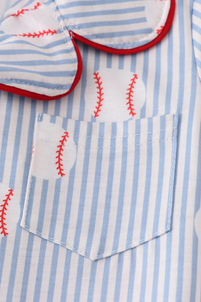 Boys Baseball Stripe Pajamas Set