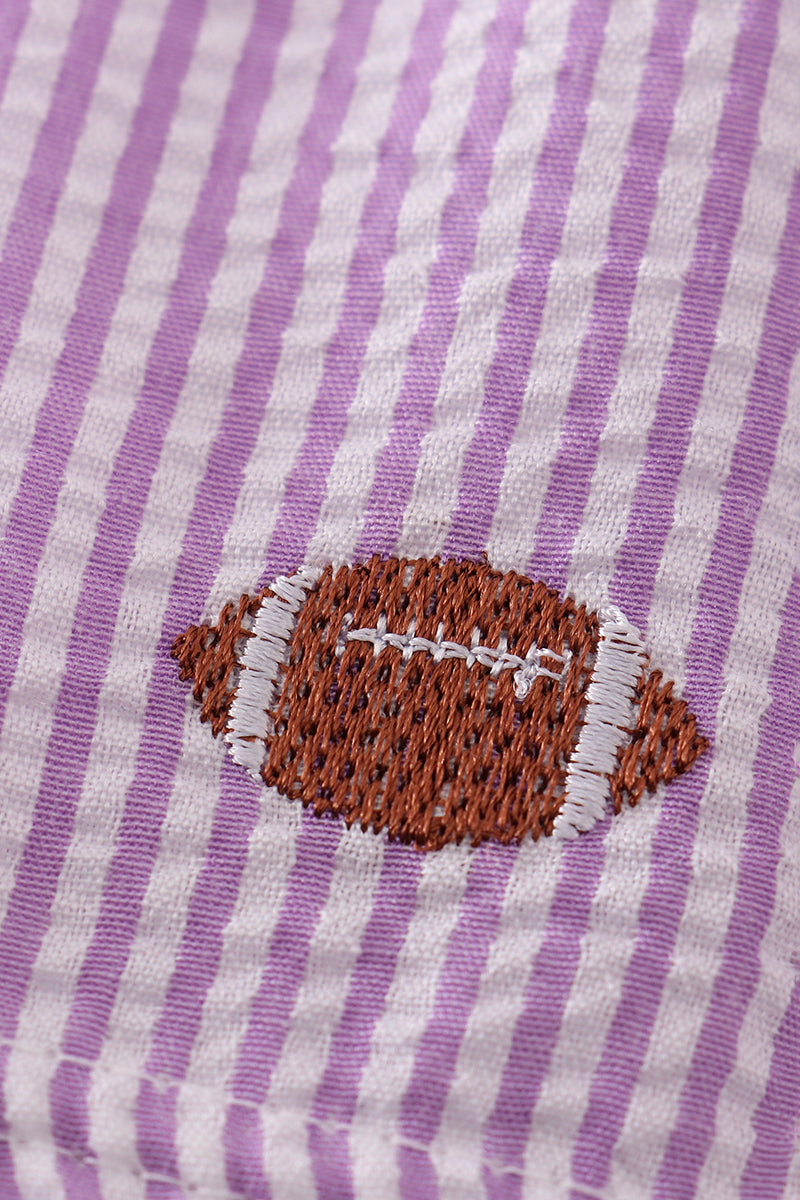 Girls Purple Seersucker "I Heart LSU" Set