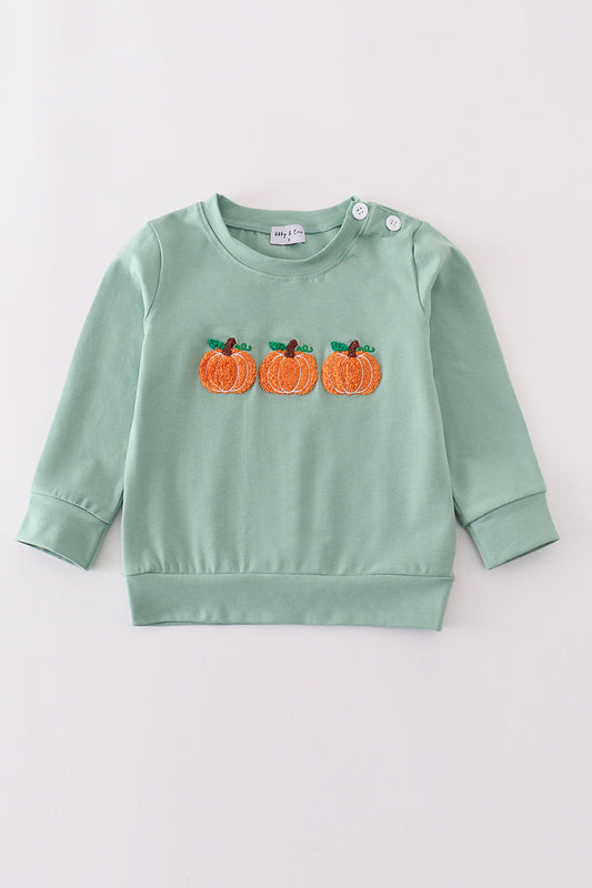 Boys Sage Pumpkin French Knot Top