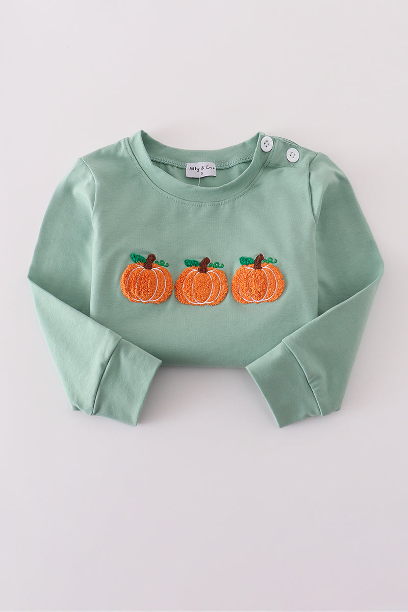 Boys Sage Pumpkin French Knot Top