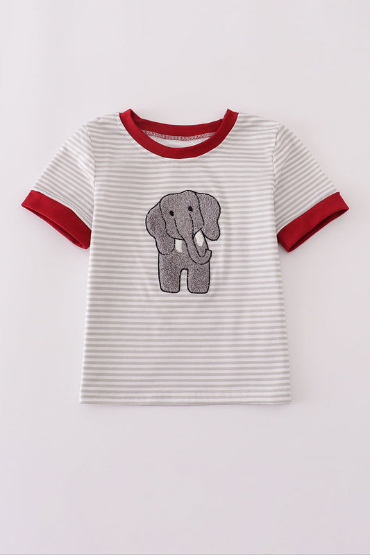Boys Alabama French Knot Elephant Short-Sleeved Top