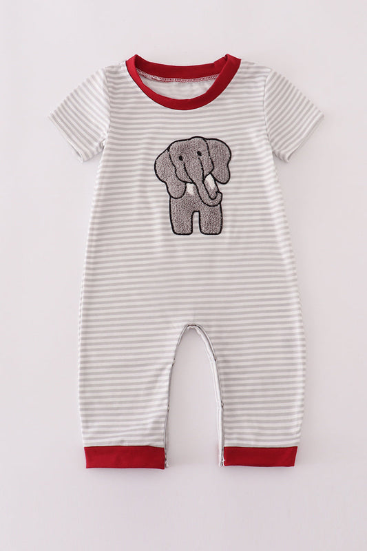 Boys Alabama Elephant French Knot Romper