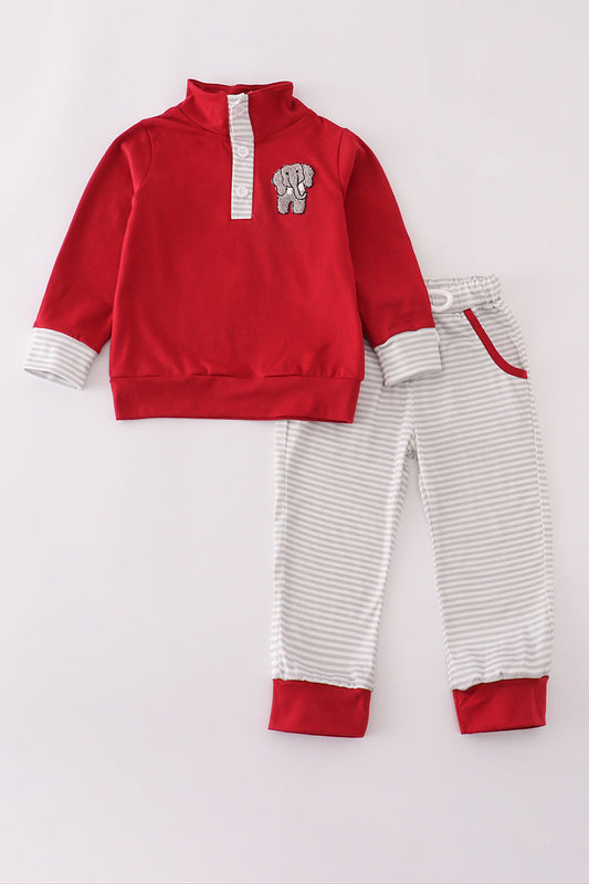 Boys Alabama Elephant French Knot Top Pants Set