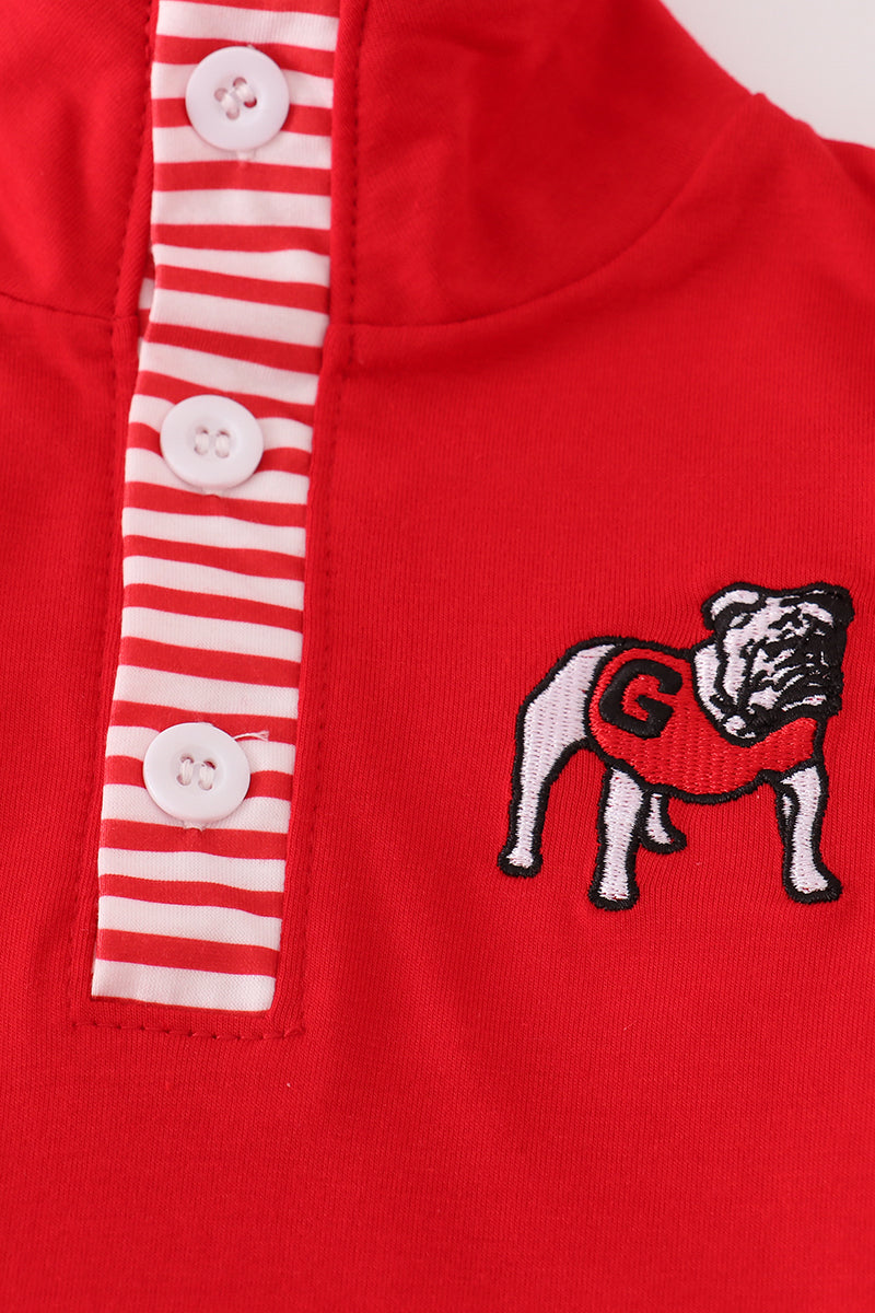 Boys Georgia Bulldogs Embroidered Stripe Pants Set