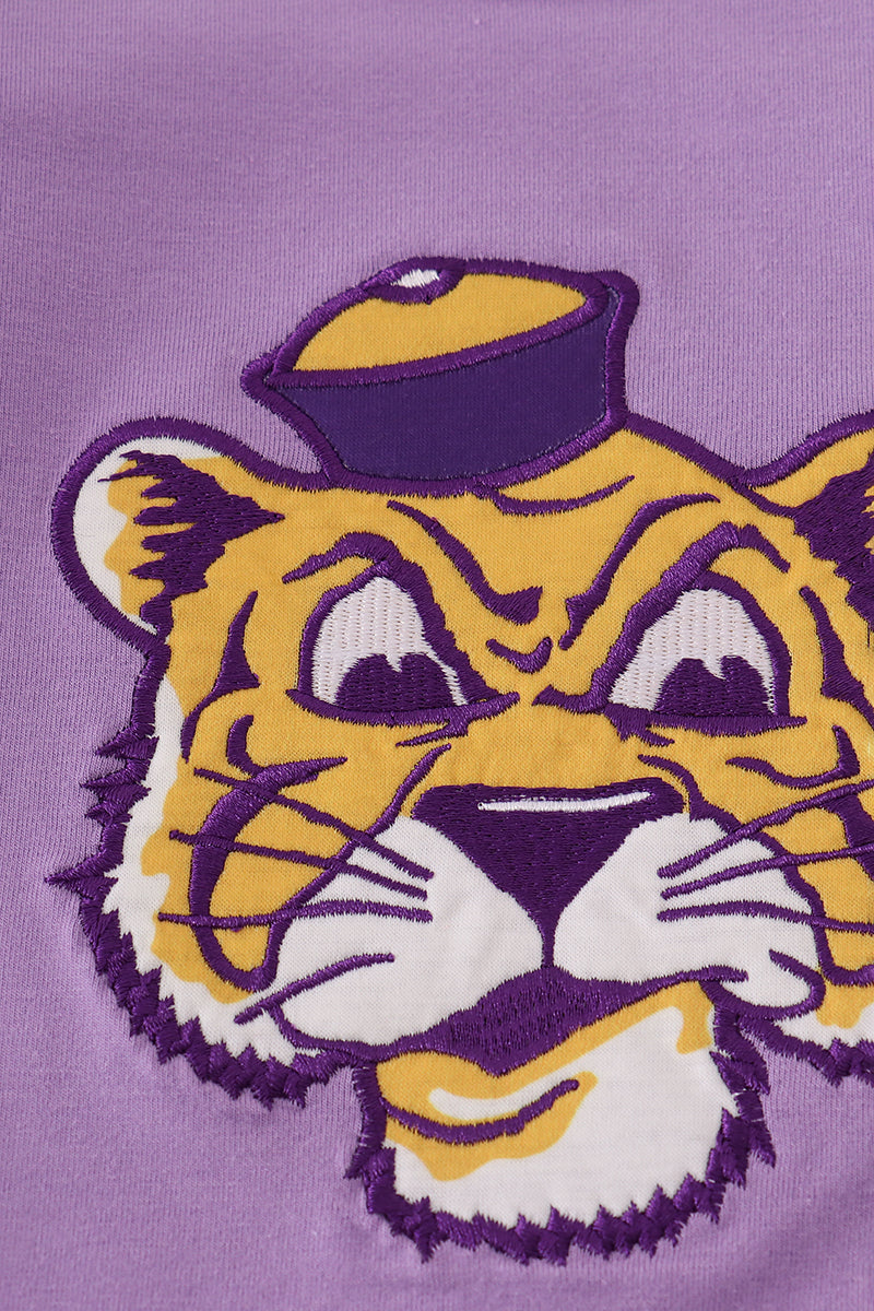 Girls Heritage LSU Tiger Appliqué Bow Skorts Set