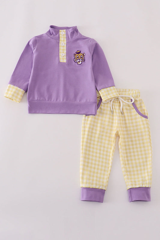 Boys Heritage LSU Tiger Embroidered Pants Set