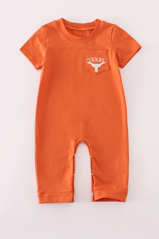 Boys Texas Longhorns Embroidered Romper