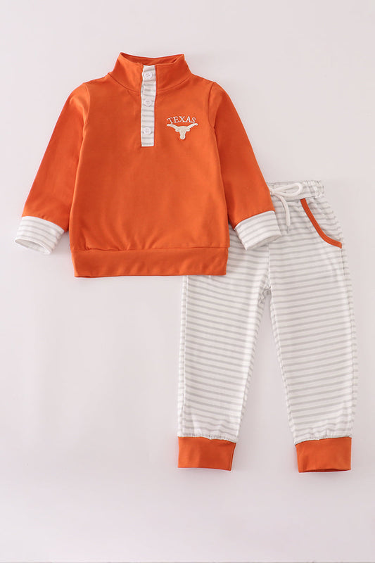 Boys Texas Longhorns Embroidered Pants Set