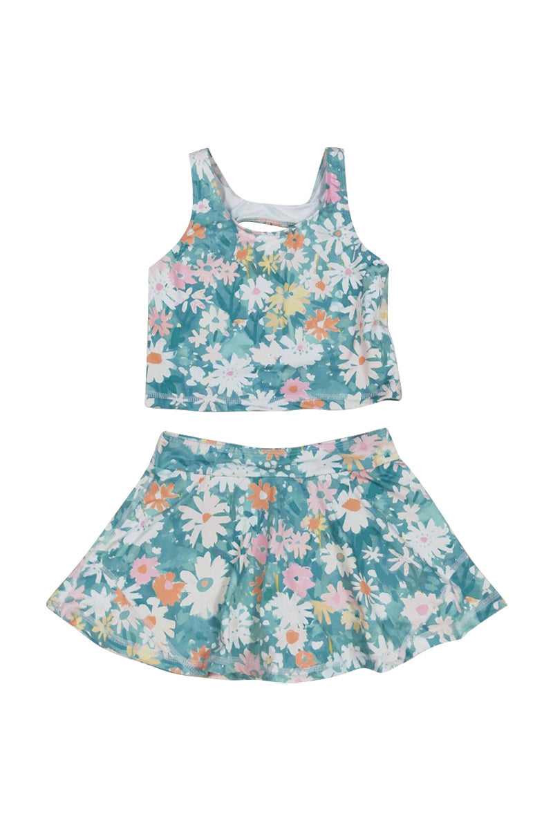 Girls Daisy Meadow Print Girl 2pc Swimsuit