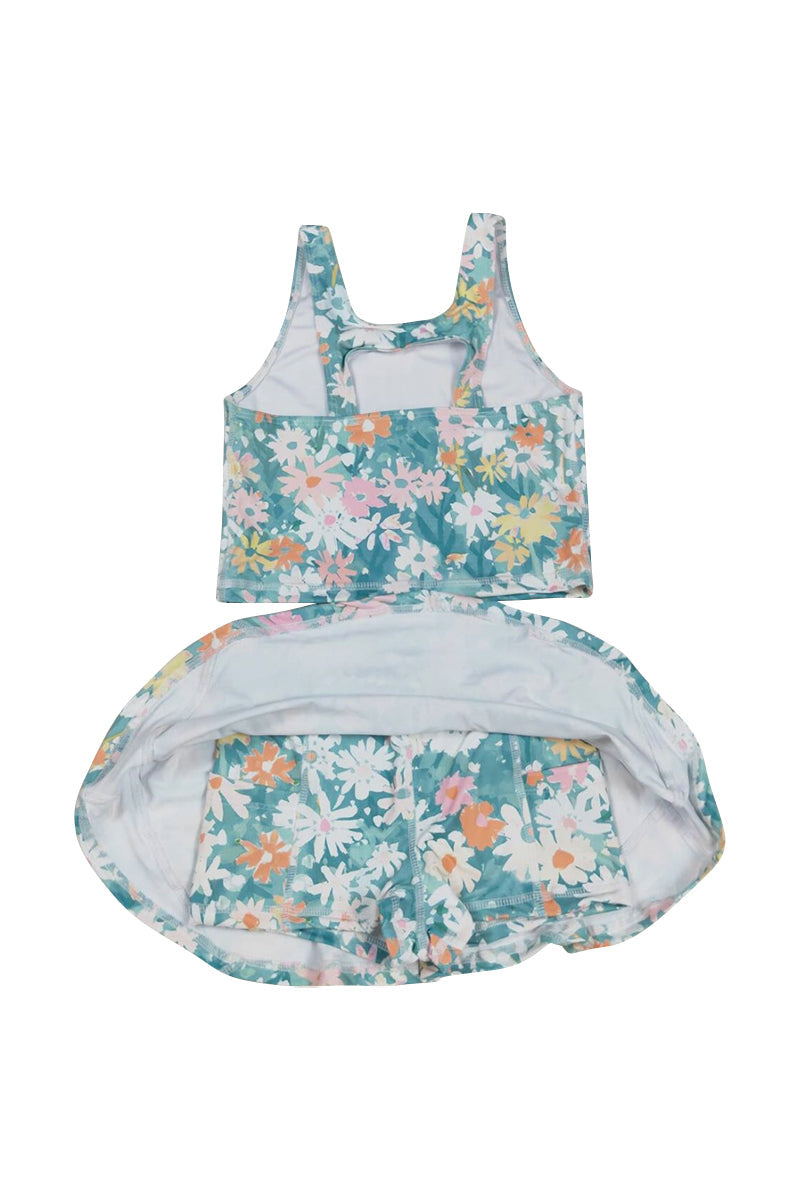 Girls Daisy Meadow Print Girl 2pc Swimsuit