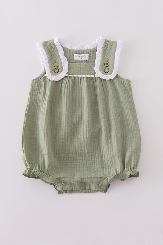 Girls Sage Ruffle Bubble