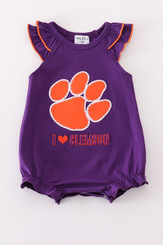 Girls I Love Clemson Appliqué Ruffle Bubble
