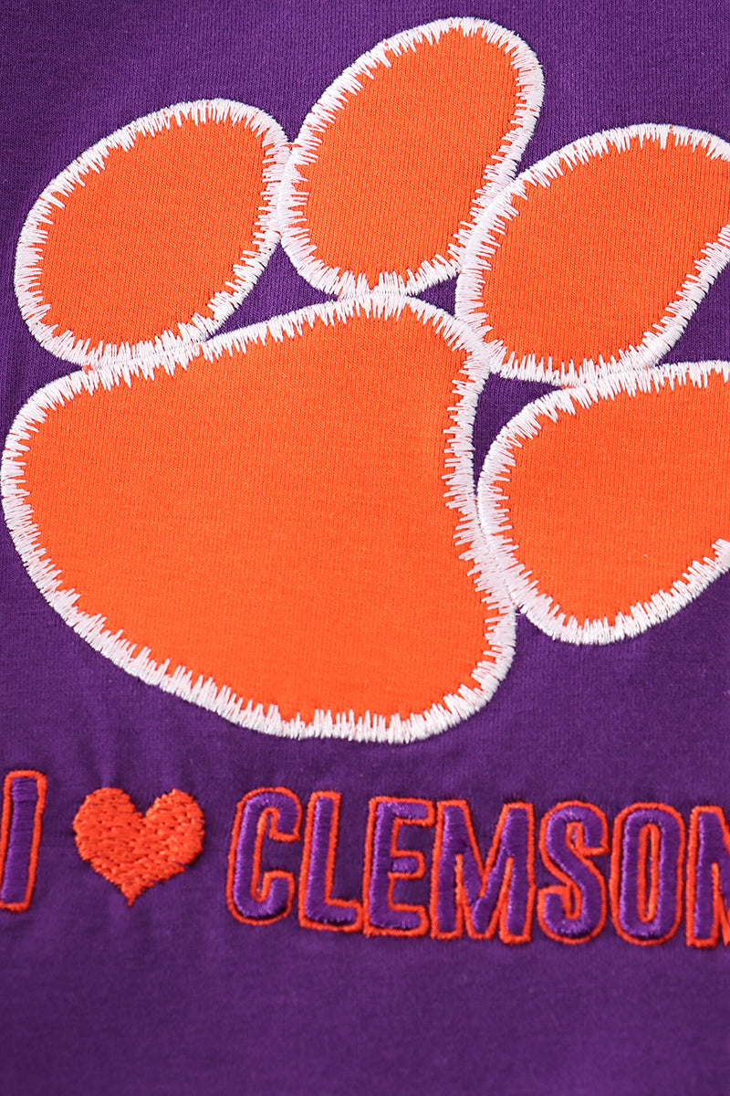 Girls I Love Clemson Appliqué Ruffle Bubble