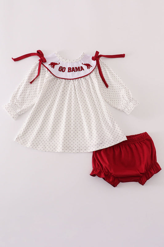 Girls Go Bama Embroidered Bloomer Set