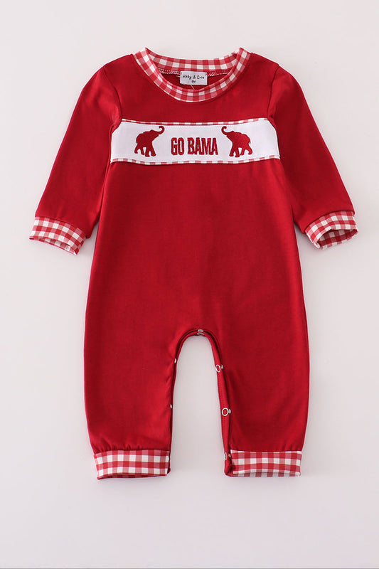 Boys Go Bama Embroidered Romper