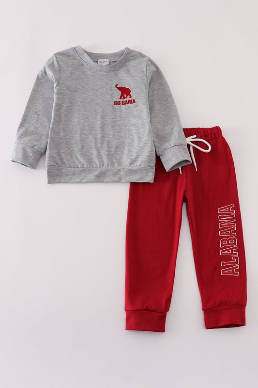 Boys Alabama Embroidered Pants Set