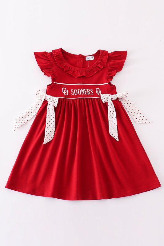 Girls Oklahoma Sooners Embroidered Dress