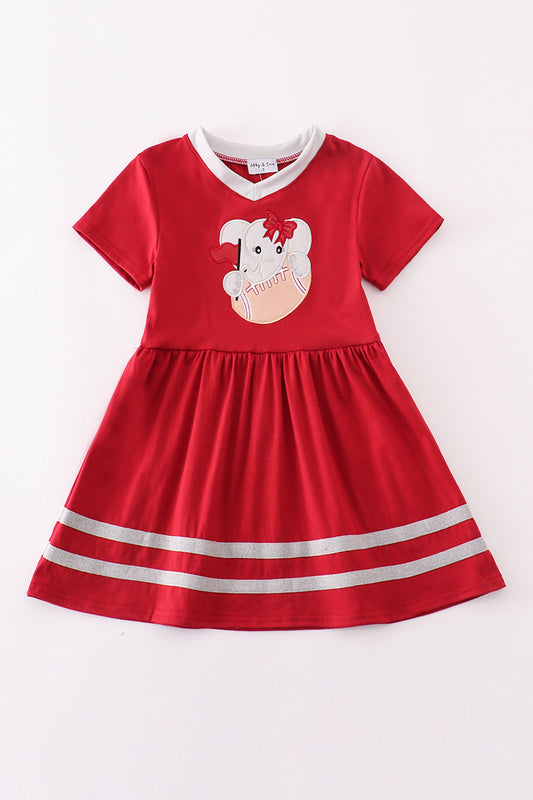 Girls Alabama Elephant Football Appliqué Dress