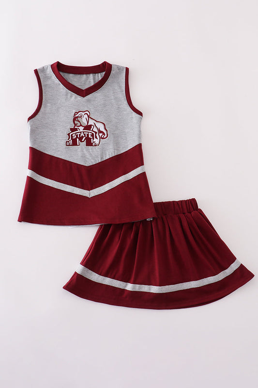 Girls Mississippi State Embroidered Skorts Cheer Set