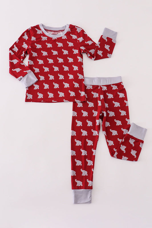 Boys Alabama Elephant Print Bamboo Pajamas Set