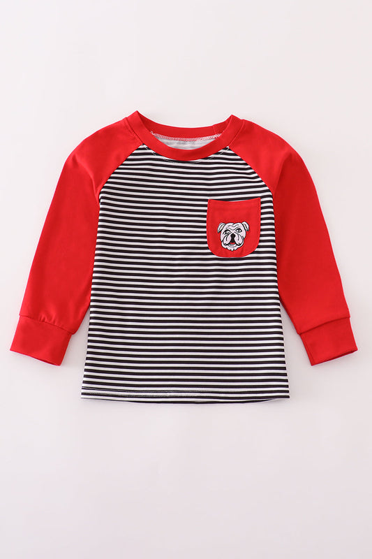 Boys Georgia Bulldogs Embroidered Long Sleeved Top