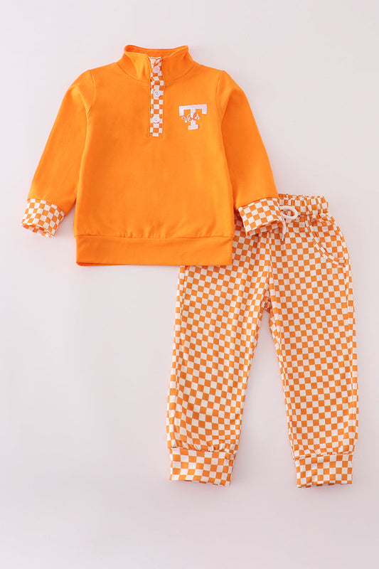 Boys Checkered Tennessee Vols Embroidered Set