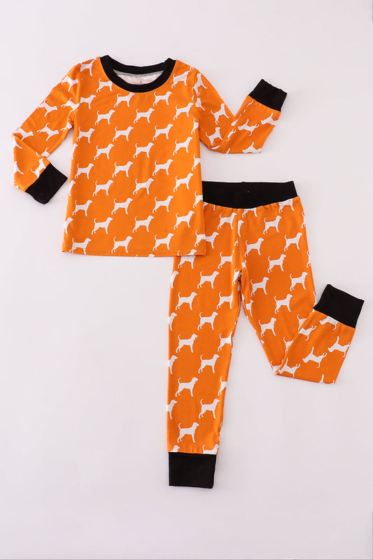 Boys Orange Tennessee Bamboo Pajamas Set