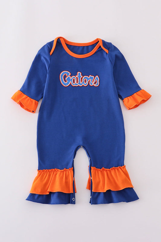 Girls Florida Gators Glitter Ruffle Romper