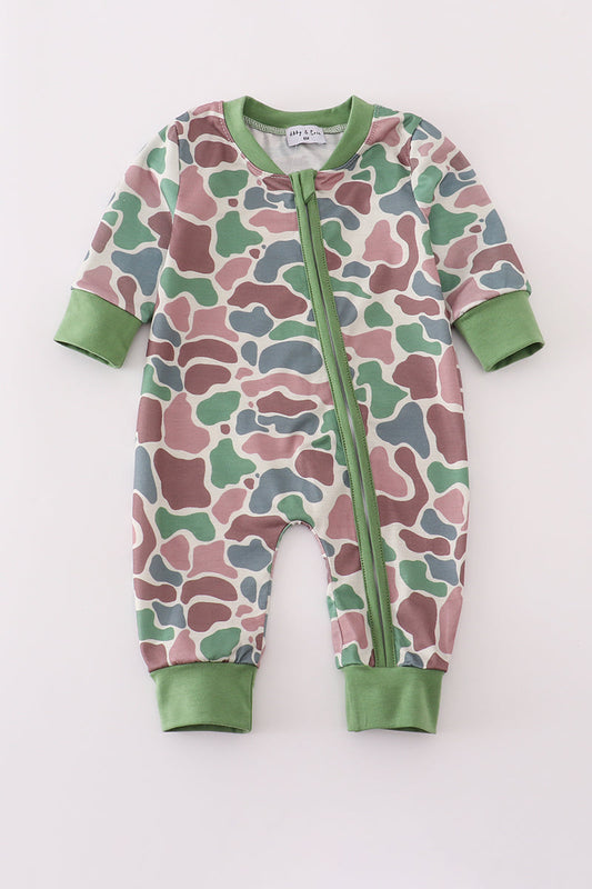 Boys Camouflage Print Romper
