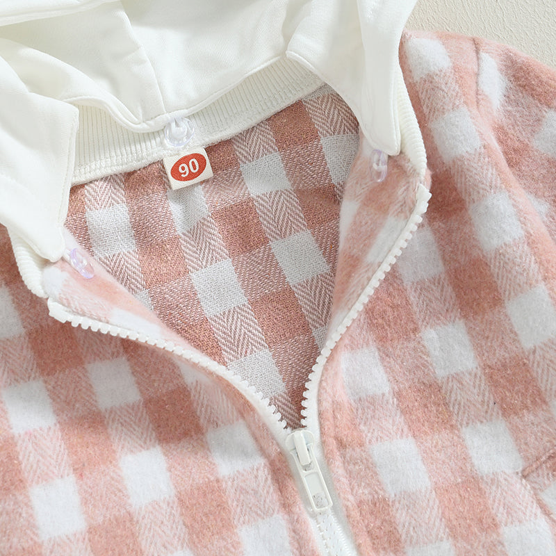 Plaid Hooded Zip Jacket, Unisex